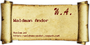 Waldman Andor névjegykártya